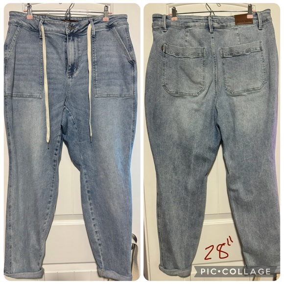 Judy Blue Light Wash Denim joggers LIKE NEW SIZE 16W 28” inseam - Picture 1 of 5